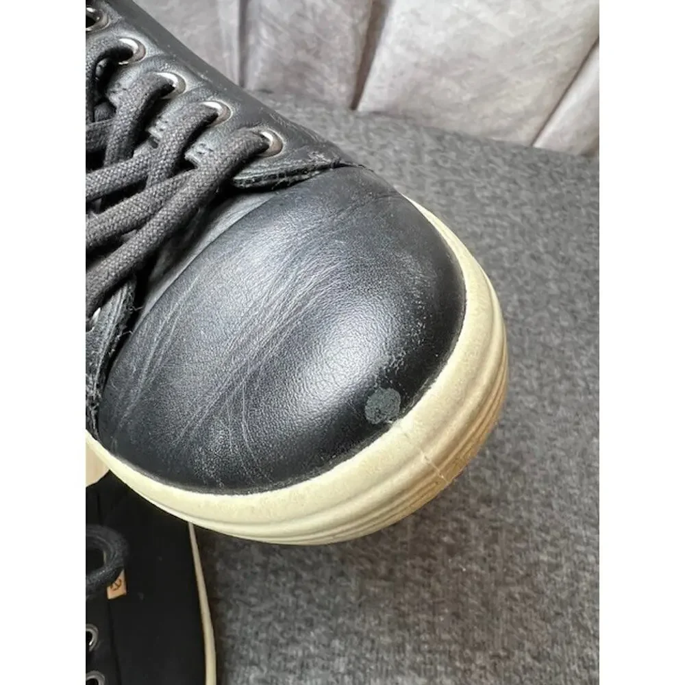 Ecco Womens Soft7 Sneaker Size 39 8.5 Black Leather Lace Up Comfy Shoe Trainer